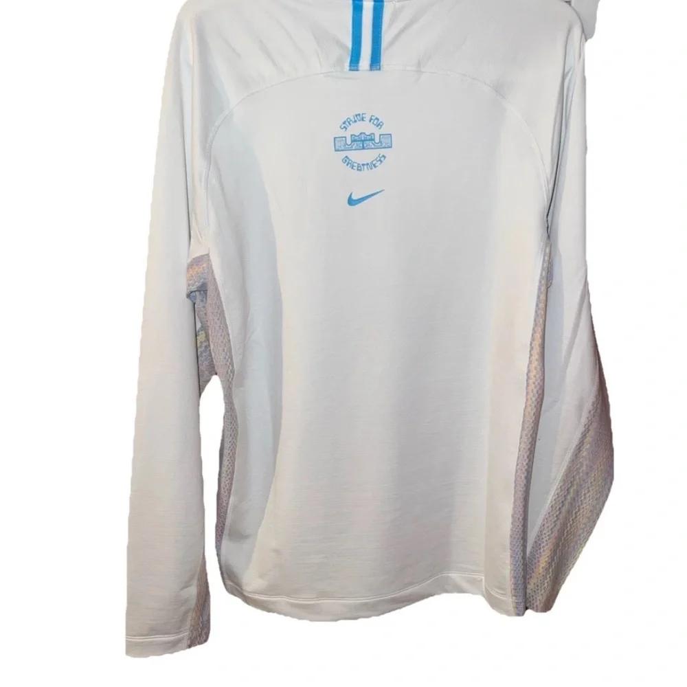 Nike White and Blue Sweatshirt